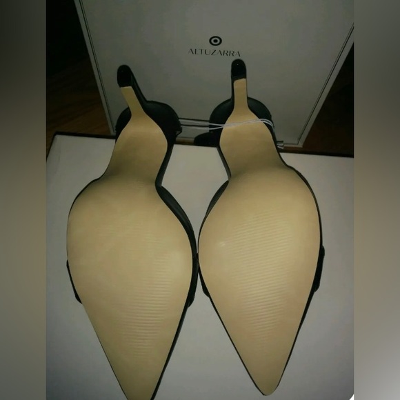 NIB ALTUZARRA For Target Ankle Strap Heels Shoe In Black Faux Leather Size 8.5 - Picture 5 of 8